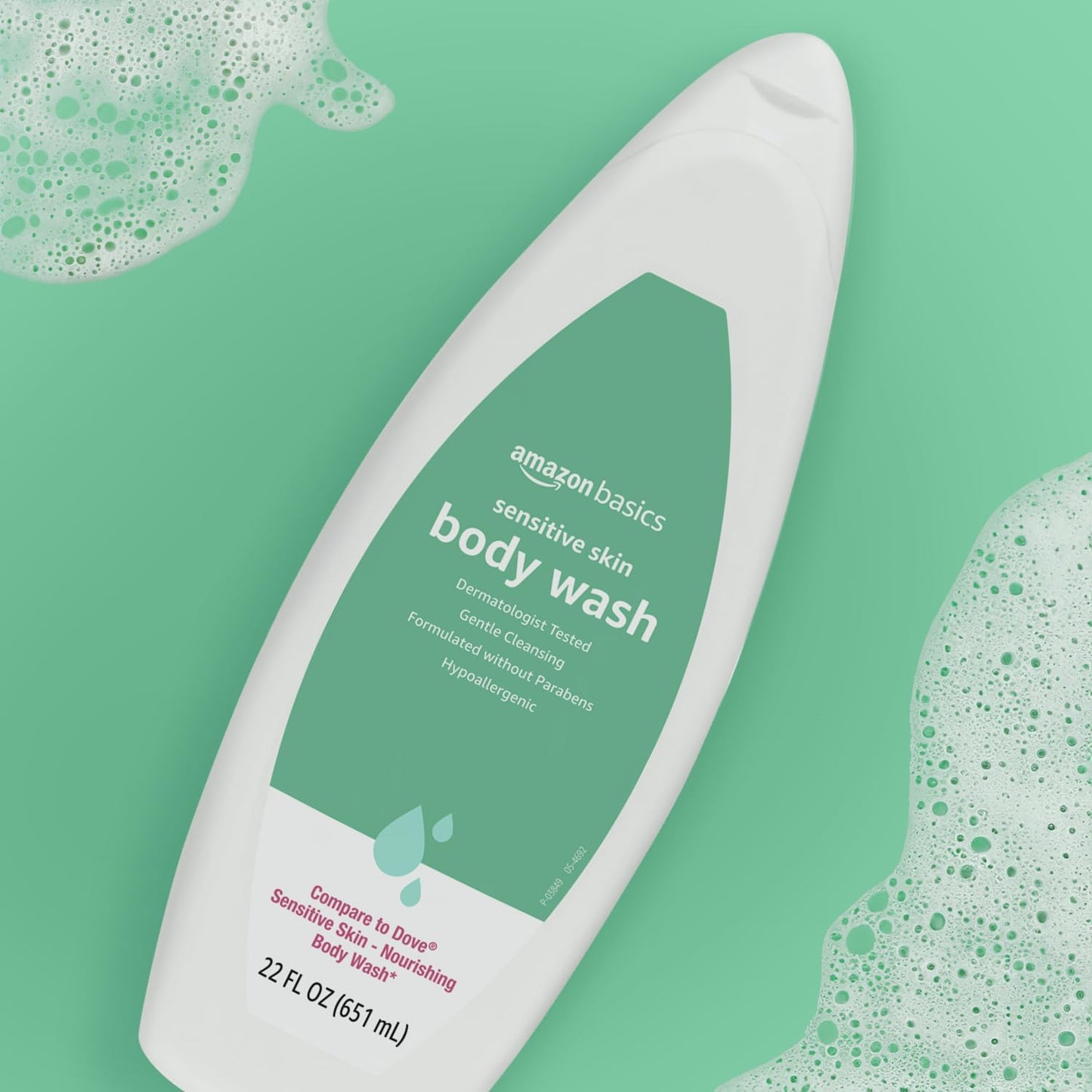 Amazon Basics Body Wash for Sensitive Skin, Hypoallergenic, Unscented, 22 fl oz (Pack of 2)