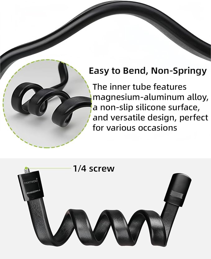 Adjustable Gooseneck Phone Holder - Suitable for Phone Holder for mic Stand，Baby Strollers, Treadmills, Shopping carts, Bicycles, Cars, Boats, and Golf carts