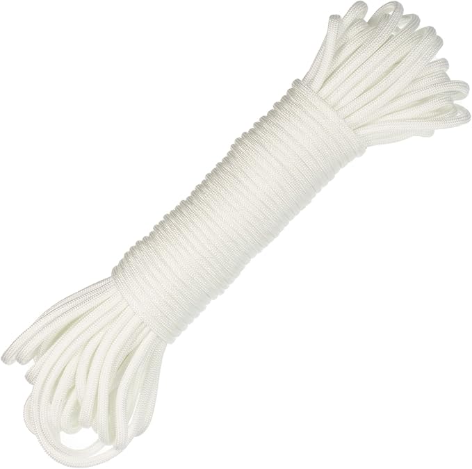 Paracord Planet Solid Color 550lb Paracord – 7 Strand Type III Nylon Cord for Indoor and Outdoor Tasks – White (1,000 ft)
