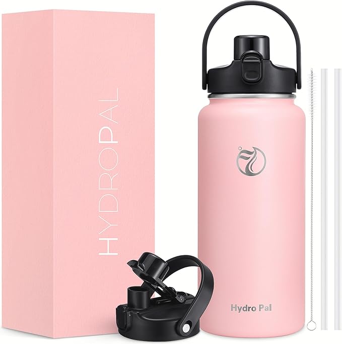 64oz Half Gallon Insulated Water Bottle with 2-in-1 Lid (Chug & Straw), Double Walled Vacuum Stainless Steel Water Bottles, Wide Mouth Leakproof Insulated Jug with Straw
