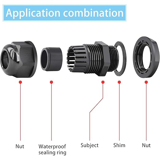 Weatherproof Junction Box,Nineleaf IP66 Waterproof Electrical Project Boxes PVC/ABS Plastic Enclosure Box CCTV Watertight 4.9 x 3.3 x 2.3 inch,Black,with 4PK 20mm Cable Gland