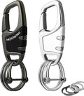 Keychain with Carabiner Clip, 4 Heavy Duty Key Rings and D Ring for Men's Car Key Fob Holder Fits Belt Loops
