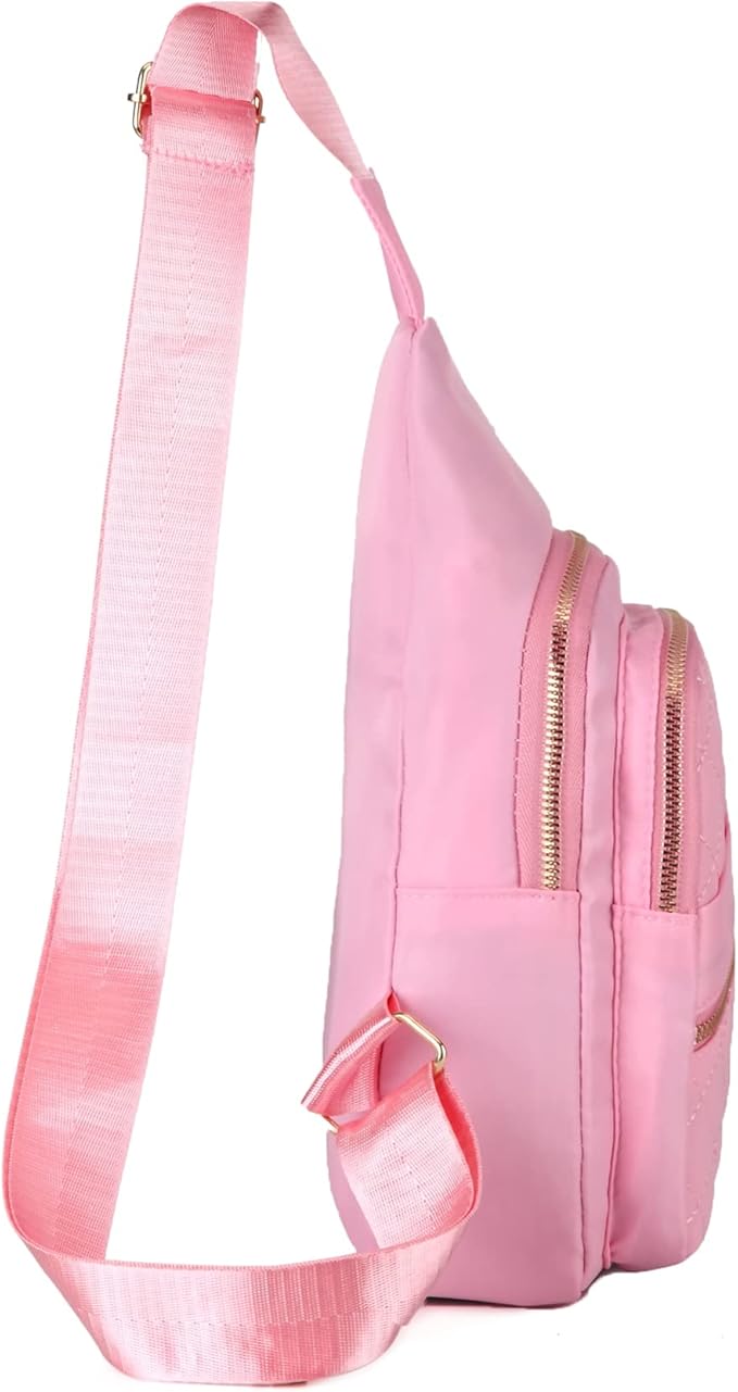 AOSTIHOT Crossbody Small Sling Backpack Sling Bag for Women, Chest Bag Daypack Crossbody for Travel Sport Running Hiking Pink