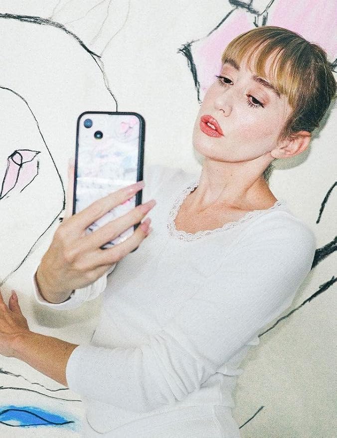 Wildflower Cases - Compatible with iPhone 13 Pro | Protective Black Bumper, 6.5ft Drop Test Certified, Women Owned Small Business | Artistic, Horse Girl, Trendy, Cute, White | Collab - Natalie Krim