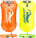 Swim Buoy for Open Water 2 Pack, 20L Swim Safety Float Waterproof Dry Bag for Swimmers Triathletes Kayakers Snorkelers, Swimming Pull Buoy for Safer Swim Training (Yellow & Orange)