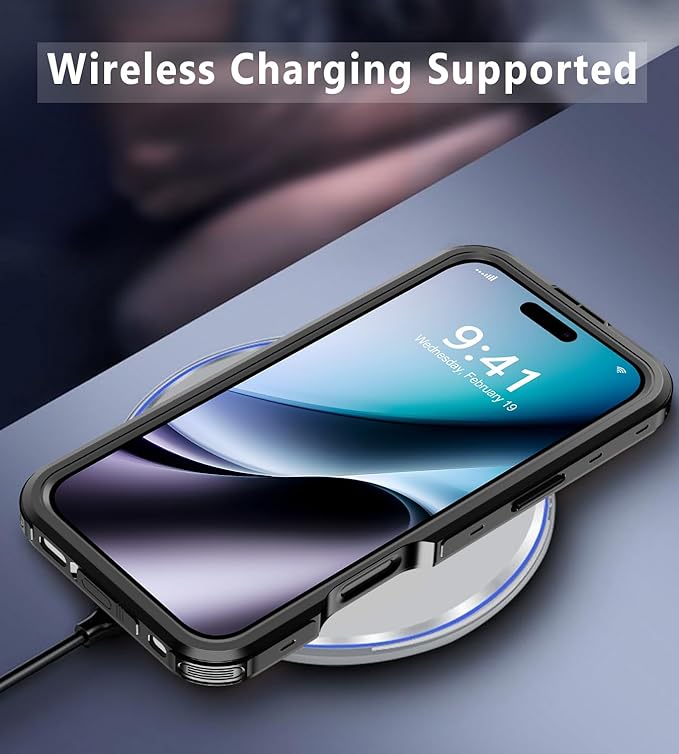 for iPhone 16 Pro Max Case Waterproof | Shockproof Dust Proof Phone Case Cover with Screen Protector for iPhone 16 Promax - Clear