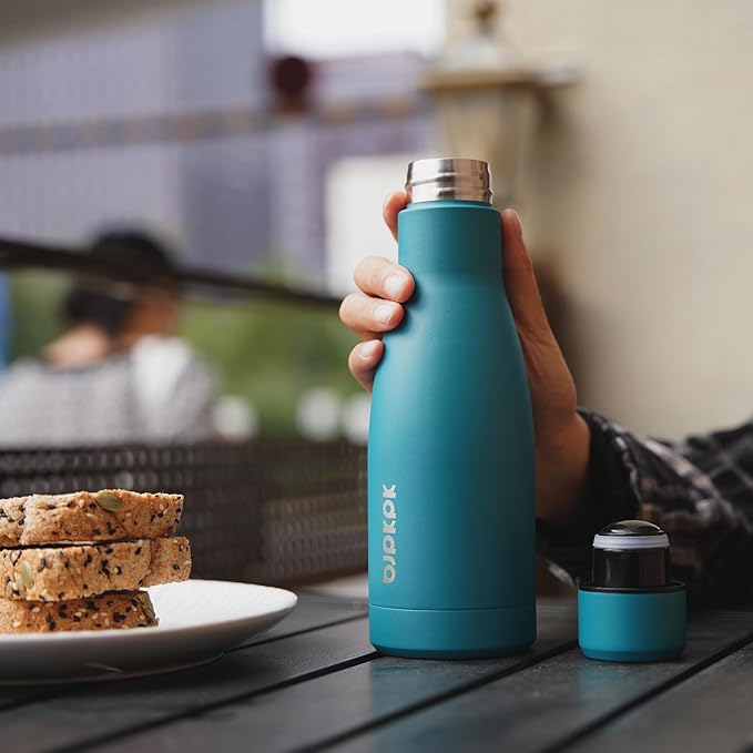 BJPKPK 25oz Insulated Water Bottle Double Wall Vacuum Insulated Stainless Steel Water Bottles for Spots Keep Cold and Hot,Sea Blue
