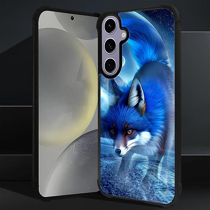 for Samsung Galaxy S24 S25 Case, Snowy Mountain Fox Lake Pattern Graphic Design Girl Boy Soft Silicone Hard Acrylic Shock Protection for Samsung Galaxy S24 S25