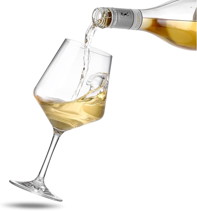 Hlukana Unbreakable Wine Glasses Set of 6, 16 oz Plastic Wine Glasses with Stem, BPA Free, Reusable Wine Glass for Poolside, Outdoors Camping Picnic Restaurants Home Bar Christmas Unique Gift