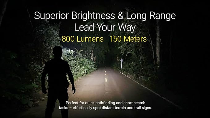 Nitecore HA27 UHE Headlamp, 800 Lumens High CRI with 3 Color Temperatures, USB-C Rechargeable & AAA Compatible, Lightweight Waterproof for Camping, Hiking & Running