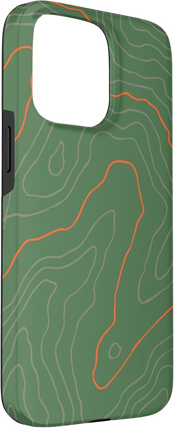 Backcountry Topo Guide Orange Lines Topographical Map Case for iPhone 15 Pro Max