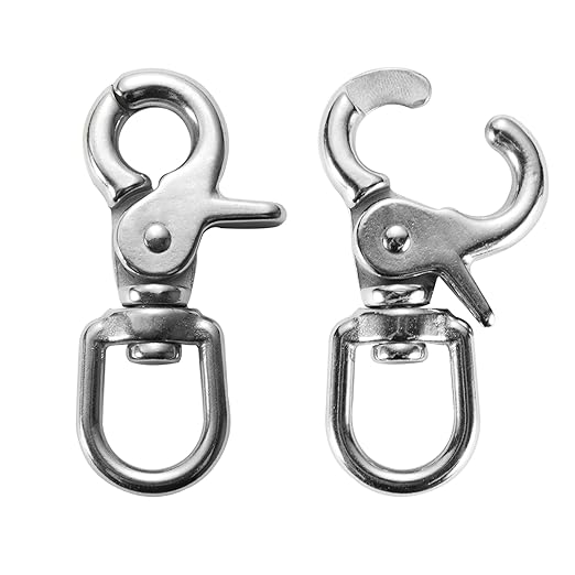 2 PCS 316 Stainless Steel Swivel Trigger Snap Hooks, 2.65” Heavy Duty Clips, 130 lbs Capacity - Marine Grade, Anti-Rust, Multipurpose Lobster Claw Clasps for Pet Leashes, Bags, and Cameras