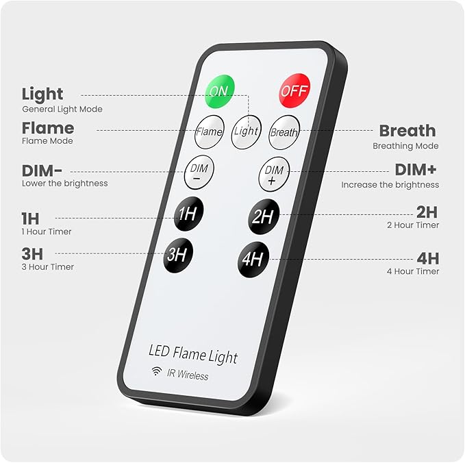 Hompavo 【Upgraded】 LED Flame Lights with Remote & Timer, 4-Mode Rechargeable Battery Operated Flameless Candles, Pillar Flickering Lantern for Living Room Bathroom Patio Wedding Christmas Home Decor