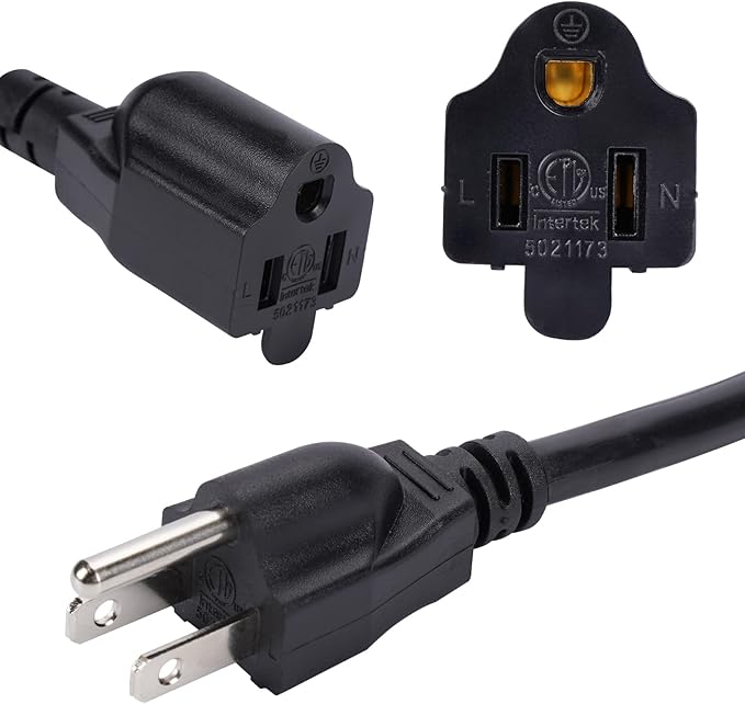 3.3FT 3 Prong 1 to 3 Extension Cord Splitter, Indoor Outdoor Power Cable 3-Outlet Power Cord Splitter Cords, SJT 16AWG 10A/1250W for Halloween Lights, Christmas Decorations, Computer, Scanner (Black)