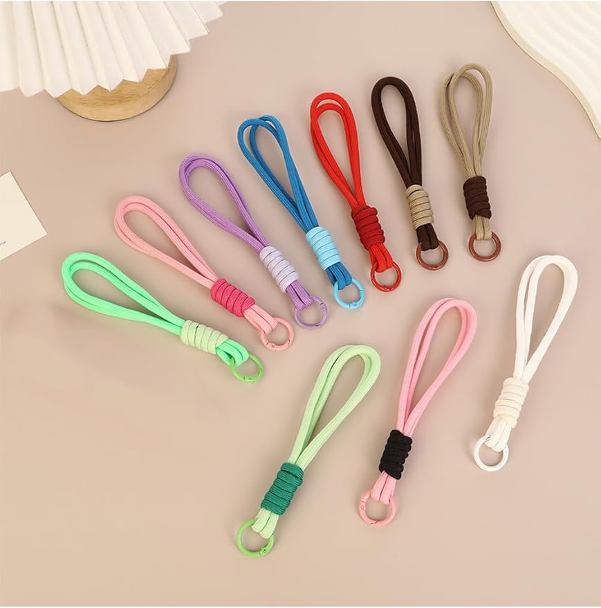 8/13/18/20/30 Pack Paracord Keychain Rope Bag Charms Colorful Braided Charms for Key Chain Purse Backpack Handbag