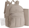 BAGSMART Diaper Bag Backpack, Multi-Pocket Puffy Diaper Bag with Waterproof Changing Pad, Lightweight Stroller-Friendly Diaper Bag with Insulated Pockets, Easy-Access Baby Essential, Camel