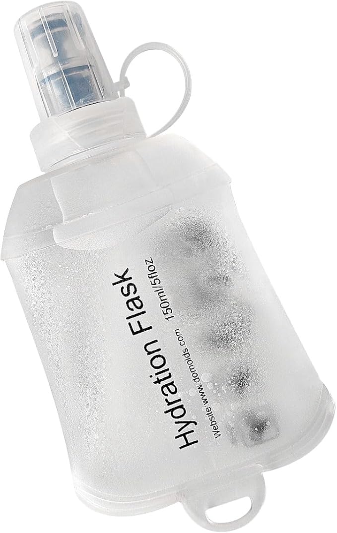 WILDREEDS 150ml Soft Flask, TPU Collapsible Soft Water Bottle for Hydration Pack, Running Vest, Folding Water Bottle for Hiking Cycling Climbing-1Pcs, White