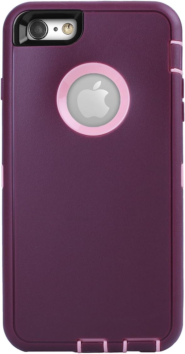 AICase iPhone 6/6S Case, Heavy Duty 3 in 1 Rugged Shockproof Cover with Built-in Screen Protector (Pink/Purple)