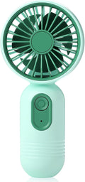 Rossesay 1 Pcs Mini Portable Fan Bulk Cute Handheld Lightweight Small Little Personal Hand Eyelash Fan 3 Speeds USB Rechargeable for Women Men Indoor Outdoor Makeup Travel (Green)