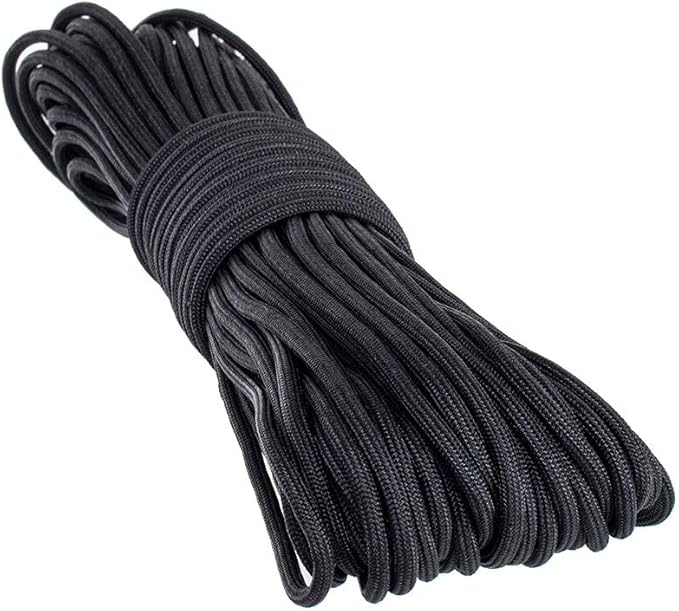 Paracord Planet Solid Color 550lb Paracord – 7 Strand Type III Nylon Cord for Indoor and Outdoor Tasks – Black (50 ft)