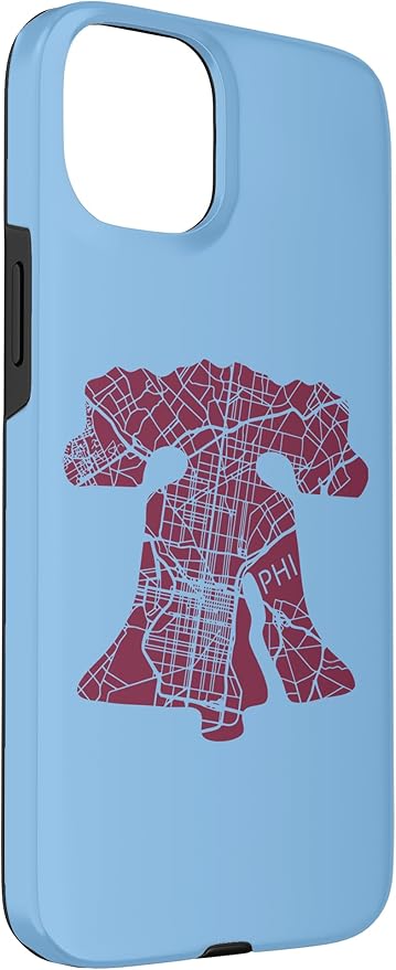 Philadelphia Street Map Liberty Bell Vintage Maroon Philly Case for iPhone 15 Plus