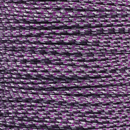 Paracord Planet 275lb Paracord – 3/32 Inch (2.38 mm) Nylon Crafting Cord with 5 Strand Inner Core – Purple Camo (10 ft)