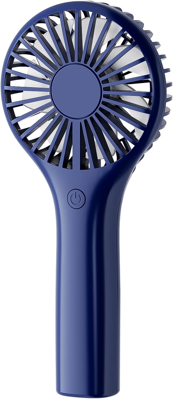 TriPole Portable Handheld Fan Mini Personal Fan with 3 Speeds, Powerful Battery Operated Hand Held Fan for Travel Trip Outdoor Concerts, Small Rechargeable Fan for Makeup Skincare Drying, Dark Blue