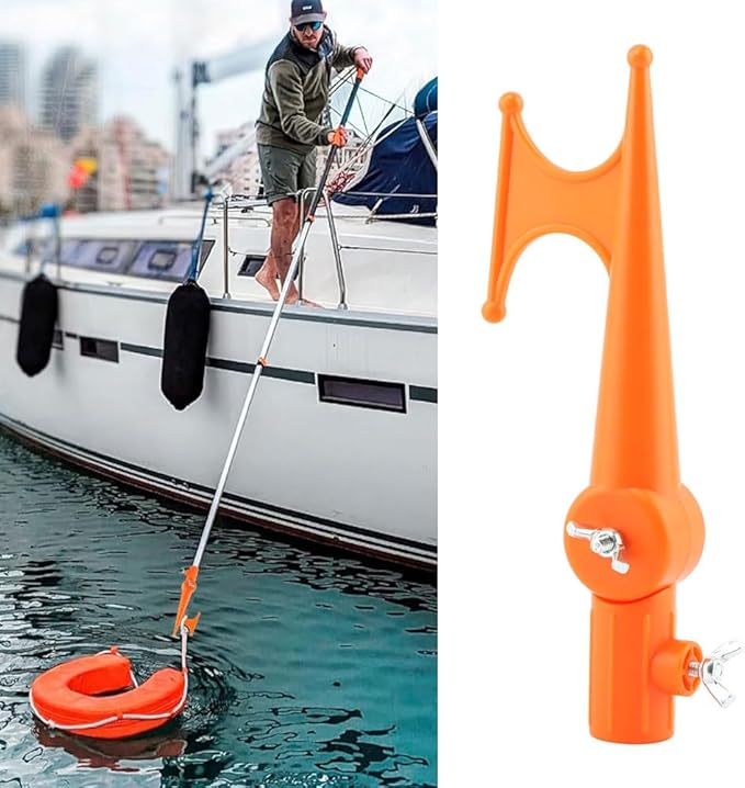 Xiaokeis Handy Hook,Plastic Multi-Purpose Utility Hook, Durable, Adjustable Elbow, Screw on to Standard Thread Extension Pole for Hanging Bird Feeders, Christmas Lights, Ropes, Boats, Pool