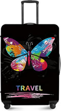ANNA QUEEN Colorful Butterfly Travel Luggage Cover -Stretchable Airplane Suitcase Protector Sleeve,Universal Washable Fit for 32-34 Inch Checked Baggage,Water Resistant Durable Luggage Protector