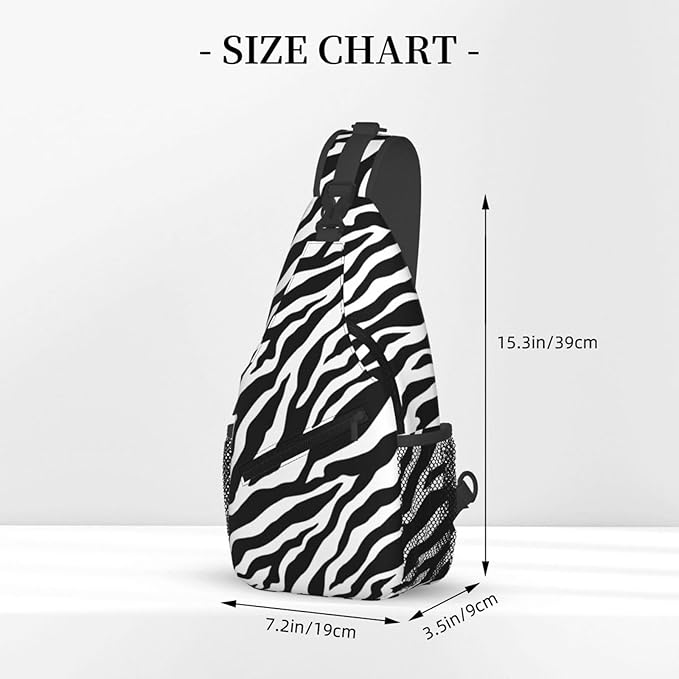 Animal Zebra Print Sling Bag For Women Men Fashion Backpack Crossbody Shoulder Bag Sling Backpack Chest Bag Travel Hiking Casual Sport Daypack