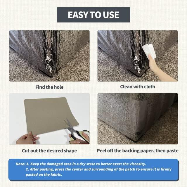 KING MOUNTAIN Canvas Repair Patch 9 x11 Inch 2 Pcs Self-Adhesive Waterproof Fabric Patch for Sofas, Tents, Furniture,Tote Bags, Car Seats (Black)