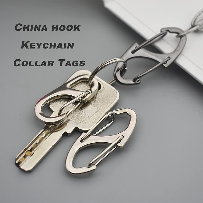Small Carabiner Clips 1.6 inch(41mm) Metal Double Sided Spring Gate Snap Hooks Keychain Clasp Accessories