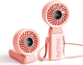 JISULIFE Handheld Fan Life7 – Ultimate Flexibility: Wide & Strong Airflow, 19.5H Max Cooling, 5000mAh Rechargeable, 5-Speed, LED Display, 3 IN 1 Portable Fan for Travel, Concerts, Sports Events(Pink)