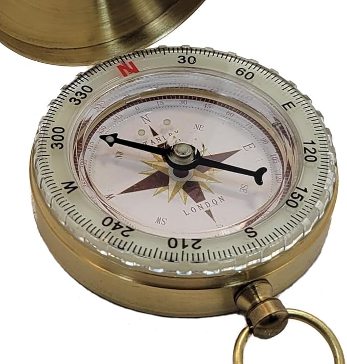 Glow in the Dark Brass Pocket Compass for Kids – Waterproof Navigation Tool for Camping, Hiking, Backpacking, Orienteering, Hunting, Survival Gear, Outdoor Safety & Adventure Gift
