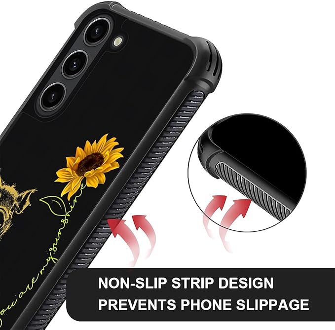 for Samsung Galaxy S23 Plus Case, Pig Sunflower Yellow Sunshine Pattern Graphic Design Girl Boy Soft Silicone Hard Acrylic Shock Protection for Samsung Galaxy S23 Plus