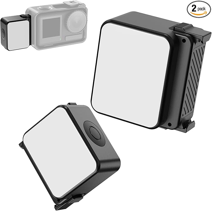 ULANZI LM18 2-Pack Vlogging Light Mini LED Action Camera Video Light Magnetic Photography Fill Lighting for DJI Osmo Action 3/4 Camera Cage Accessories and Ulanzi PK-06 Pocket 3/4 Expansion Adapter