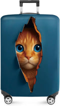 ANNA QUEEN 3D Cat Face Luggage Cover, Cute Peek Cat Suitcase Protector, Stretchable Washable Cover for 24-26 Inch Luggage