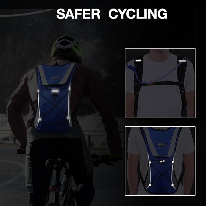 KUYOU Running Hydration Vest - Lightweight Insulated Hydration Backpack with 2L Water Bladder, Adjustable Chest Straps and Reflective Water Backpack for Running Marathon Race Hiking Cycling