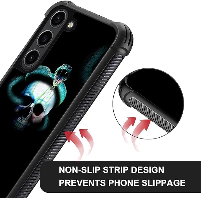 for Samsung Galaxy S23 Plus Case, Skeleton Winding Snake Pattern Graphic Design Girl Boy Soft Silicone Hard Acrylic Shock Protection for Samsung Galaxy S23 Plus