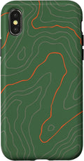 Backcountry Topo Guide Orange Lines Topographical Map Case for iPhone X/XS