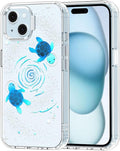 MOSNOVO Case for iPhone 15 Plus/iPhone 14 Plus, [Buffertech 6.6ft Military-Grade Drop Protection] [Anti Peel Off Tech] Clear TPU Bumper Phone Case Cover Design - Space Turtle