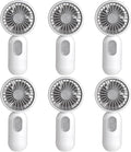 Mini Portable Fan 6 Pack, Cute Handheld Battery Operated Lightweight Small Personal Fans with 3 Speeds and USB Rechargeable Eyelash Fan for Stylish Girl Kids Women Men Office Outdoor Travel Camping