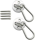 heyous 2 Set M8 Suspension Ceiling Wall Mount U Hook Anchor Hanger Stainless Steel Heavy Duty Multi Purpose Hammock Swing Ceiling Hook Round Base Plate with Snap Hook