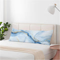 Couch Pillows Decorative Body Pillow Cover Marble, Abstract Marble Blue Gold Veins Rectangle Body Pillowcase for Men Women, Body Pillow Covers 20" X 54" Cushion Cases for Sofa Bed