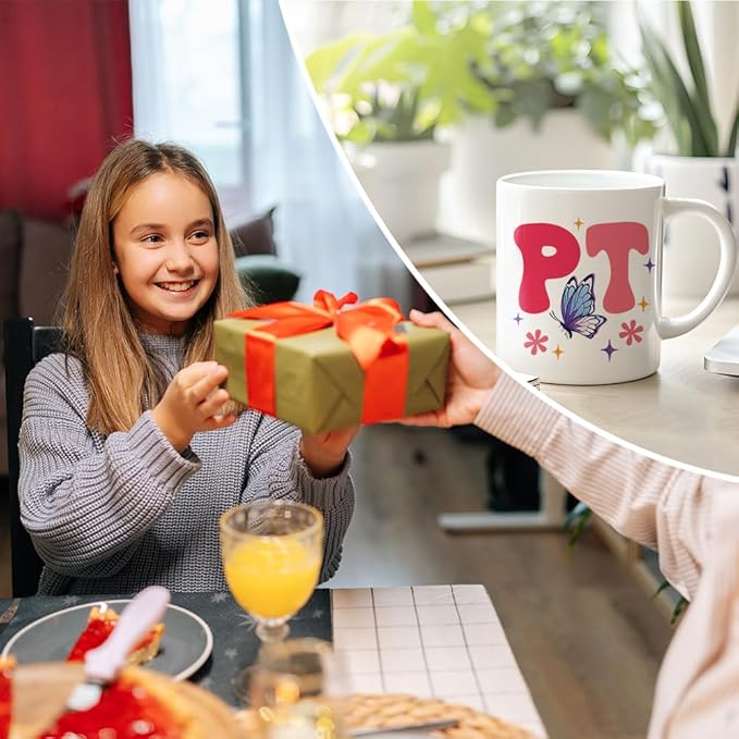 RZHV In My PT Era 11 Oz Novelty Mug, Cute Butterfly Office Ceramic Mug Gifts for PT, Physical Therapy Gifts for PT Assistant, Thank You Gifts for PT, Mental Health Gifts for PT Medical Worker
