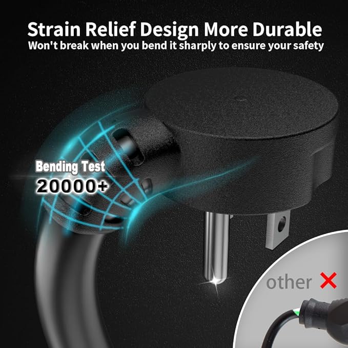 HUANCHAIN 14 Gauge 3 Feet (3 Pack) Flat Plug Extension Cord Black Indoor Outdoor, Heavy Duty 3 Prong Grounded Low Profile Extension Wire Flexible, 15A 1875W 125V 14AWG SJTW, ETL Listed