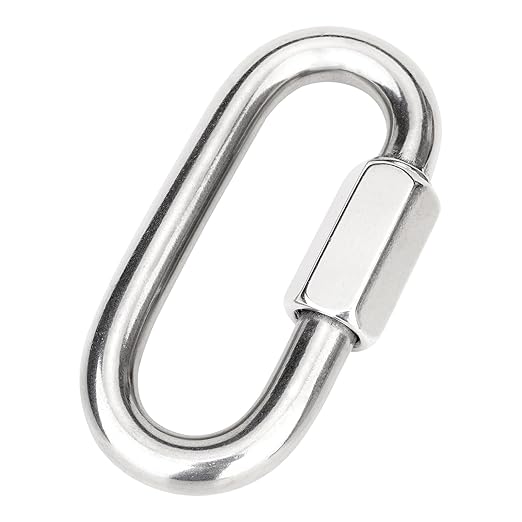 Chain Links, 1Pcs 4.8 Inch 304(18-8) Heavy Duty Stainless Steel Carabiner, 3300LB Capacity Large Opening Chain Connector for Big Chain Connecting, Hammock Hanging, Hiking, Camping