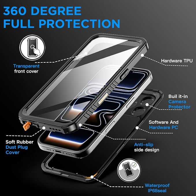 AICase for iPhone 17 Pro Max Case Waterproof Clear with MagSafe Water Proof/Snowproof/Dustproof/Shockproof,IP68 Certified 360 Full Body Protection Fully Sealed Underwater for iPhone 17 Pro Max 6.9"
