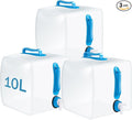 Reallnaive 3 Pack Collapsible Water Container with Spigot, Foldable Camping Water Container Portable Camping Storage Carrier Jug for Outdoors Hiking Emergency Kit Backpack(Blue,2.6 Gallon)