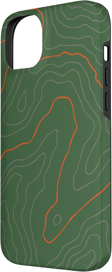 Backcountry Topo Guide Orange Lines Topographical Map Case for iPhone 14 Plus
